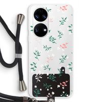 Small white flowers: Huawei P50 Transparant Hoesje met koord