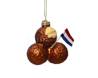 Kerstornament Bitterballen Bruin 1st