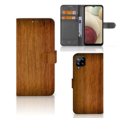 Samsung Galaxy A12 | Book Style Case | Donker Hout