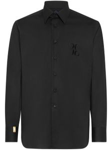 Billionaire chemise en coton à logo brodé - Noir