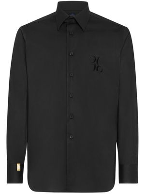 Billionaire chemise en coton à logo brodé - Noir