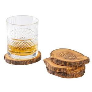 Jay Hill Onderzetters Tunea - Olijfhout - met schors - ø 10 cm - 4 Stuks