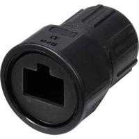 TRU COMPONENTS TC-E13T-MRJ-PRA06 Rechte kunststof RJ45-stekker IP67 (met schroefdraad) TC-13543624 Zwart 1 stuk(s)