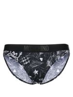 Moschino sketch-print logo-waistband briefs - Noir