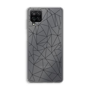 Geometrische lijnen zwart: Samsung Galaxy A12 Transparant Hoesje