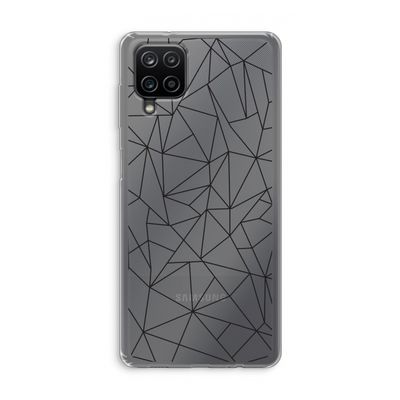 Geometrische lijnen zwart: Samsung Galaxy A12 Transparant Hoesje
