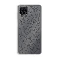 Geometrische lijnen zwart: Samsung Galaxy A12 Transparant Hoesje
