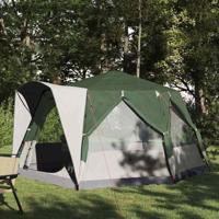 VidaXL Huisje tent met dak met opslag groen en wit 333 x 317 x 194 cm