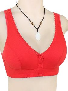 Ladies Soft Cotton Tank Top No Steel Rim Front Open Button Bra