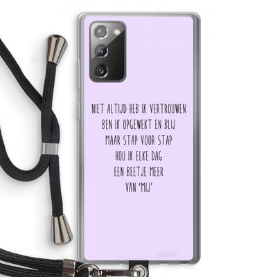 Zelfvertrouwen: Samsung Galaxy Note 20 / Note 20 5G Transparant Hoesje met koord