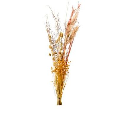 Droogbloemen boeket - terracotta/ okergeel - 85 cm