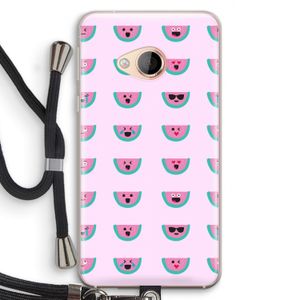 Smiley watermeloenprint: HTC U Play Transparant Hoesje met koord