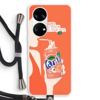 Peach please!: Huawei P50 Transparant Hoesje met koord