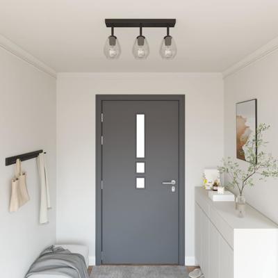 Plafondspot Zwart 54 x 13 x 26 cm Glas en metaal