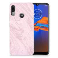 Motorola Moto E6 Plus | TPU | Siliconen hoesje | Marble Pink - Origineel Cadeau Vriendin
