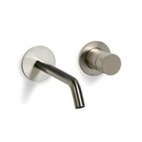 Blue Label Brondby Facet inbouw wastafelkraan 18 cm uitloop rond Geborsteld nikkel PVD