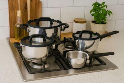 Kookgereiset - Geschikt voor alle kookplaten inclusief inductie - COSY & TRENDY - CASCADE - Roestvrij staal - 7-delig Kookgereiset - Geschikt voor alle kookplaten inclusief inductie - COSY & TRENDY - CASCADE - Roestvrij staal - 7-delig