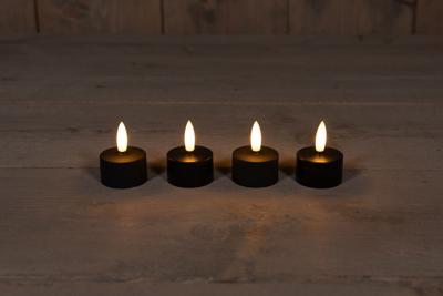 Extension Set 3D Wick 4 Induct Rechargeable Black Tealight - Annas collection