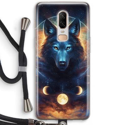 Wolf Dreamcatcher: OnePlus 6 Transparant Hoesje met koord
