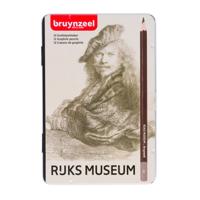 Grafietpotlood Bruynzeel Rijksmuseum Rembrandt van Rijn blik à 12 hardheden grijs | 6 stuks