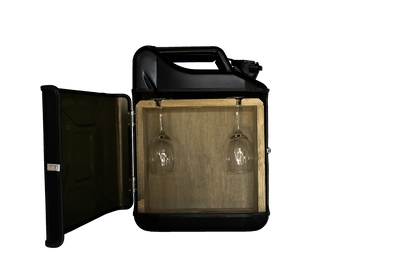 Jerrycan Wijnbar - Zwart - Origineel en Stijlvol Wijncadeau - Handige Opslag voor Wijnliefhebbers