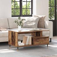 Salontafel met lade Oud hout 90 x 49 x 45 cm Bewerkt hout Salontafel met lade Oud hout 90 x 49 x 45 cm Bewerkt hout