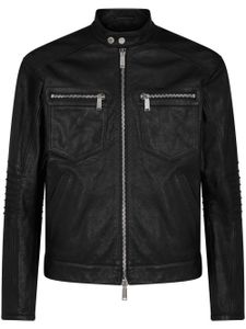 DSQUARED2 veste en cuir à fermeture zippée - Noir