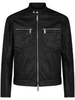 DSQUARED2 veste en cuir à fermeture zippée - Noir