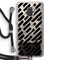 Zwarte vegen: Samsung Galaxy A8 (2018) Transparant Hoesje met koord