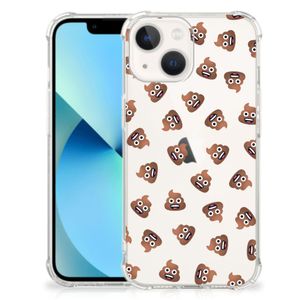 Doorzichtige Silicone Hoesje voor iPhone 13 mini Poep Emojis