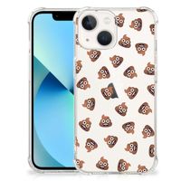 Doorzichtige Silicone Hoesje voor iPhone 13 mini Poep Emojis