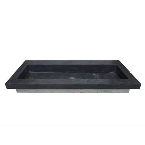 Wastafel BWS Stone 120x46 cm Zonder Kraangaten Hardsteen Zwart