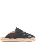 Maison Margiela espadrilles brodées à talon ouvert - Noir