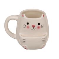 Mok kat met koekvakje 15x9x12cm 450ml