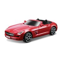 Modelauto Mercedes-Benz SLS AMG rood schaal 1:43/11 x 4 x 3 cm - thumbnail