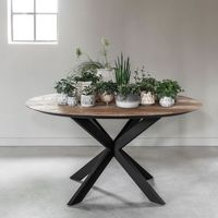DTP Home Ronde Eettafel 'Shape' Teakhout, 130cm, kleur Naturel