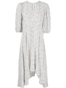 b+ab robe mi-longue asymétrique à pois - Blanc