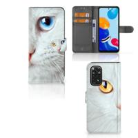 Xiaomi Redmi Note 11/11S | Telefoonhoesje | Met pasjeshouder | Witte Kat