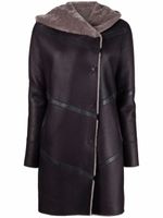 Liska manteau en cuir à doublure lainée - Violet