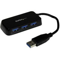 StarTech.com Draagbare 4-poorts SuperSpeed USB 3.0 hub zwart