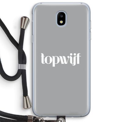 Topwijf Grijs Wit: Samsung Galaxy J5 (2017) Transparant Hoesje met koord