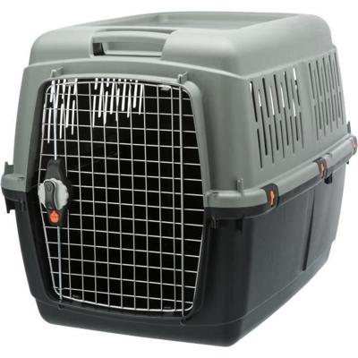 TRIXIE Giona 5 transportbox - Gerecycled - M: 60 × 61 × 81 cm - Antraciet en grijsgroen