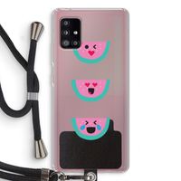 Smiley watermeloen: Samsung Galaxy A51 5G Transparant Hoesje met koord