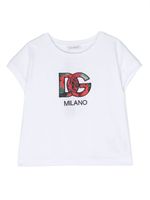 Dolce & Gabbana Kids t-shirt en coton à patch logo - Blanc - thumbnail