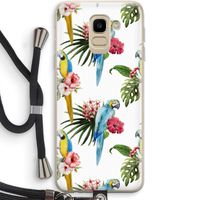 Kleurrijke papegaaien: Samsung Galaxy J6 (2018) Transparant Hoesje met koord