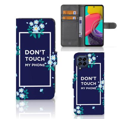 Samsung Galaxy M53 Portemonnee Hoesje Flowers Blue DTMP | Portemonnee hoesje Samsung Galaxy M53 Portemonnee Hoesje Flowers Blue DTMP | Portemonnee hoesje