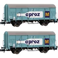 Arnold HN6683 N set van 2 overdekte goederenwagens K4 „APROZ” van de SBB