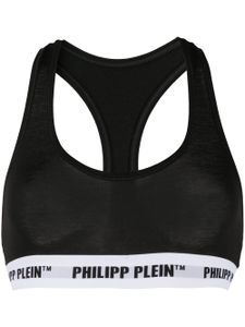 Philipp Plein brassière de sport à bande logo - Noir