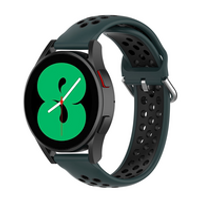 Siliconen sportbandje met gesp - Donkergroen + zwart - Samsung Galaxy Watch 4 - 40mm / 44mm - thumbnail