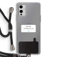 Reminder: OnePlus 9 Transparant Hoesje met koord